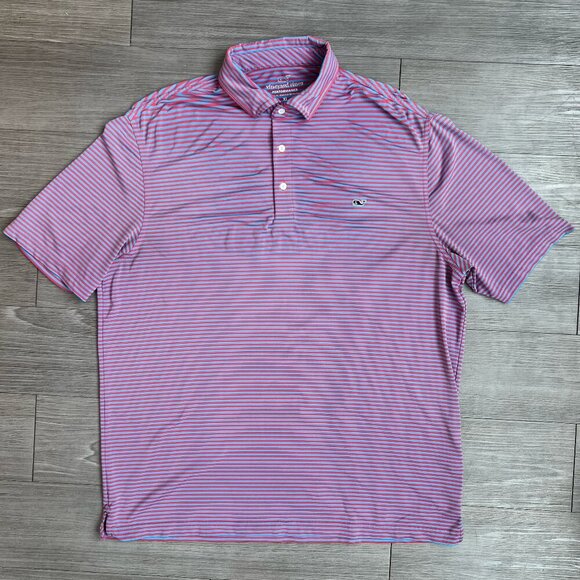 Vineyard Vines Other - Vineyard Vines Performance Polo Shirt Striped Stretch Golf Athletic Size XL
